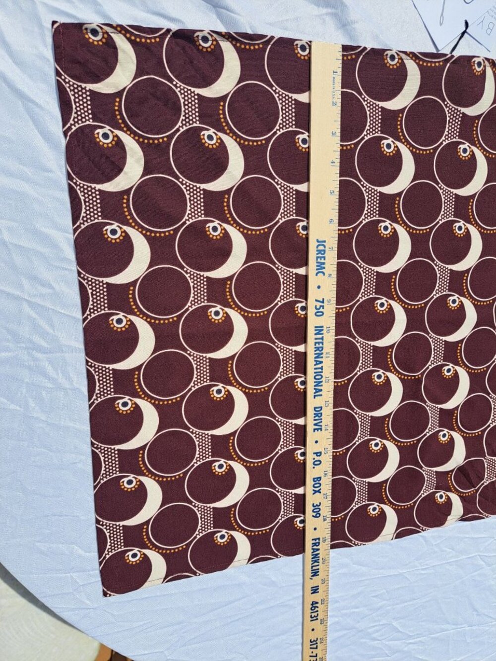 New Bytavi Brown & Cream Circle Geometric Print Scarf Fair Trade - Picture 8 of 9